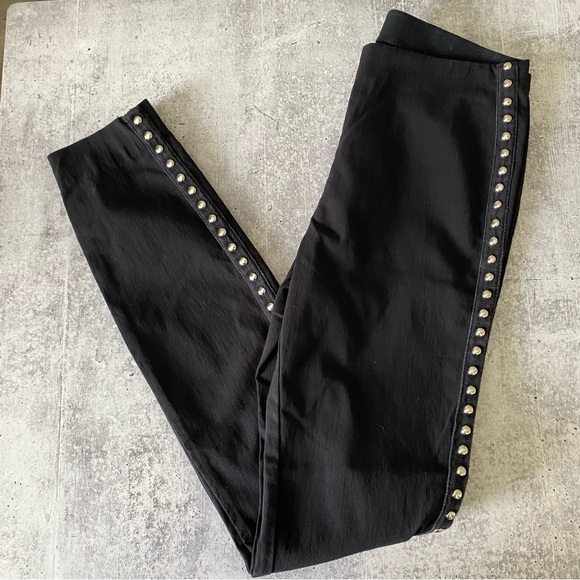 INC International Concepts Women's Black Mid-Rise Side-Stud Skinny-Leg Pant - Picture 3 of 7